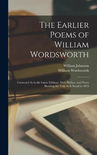 Cover image for The Earlier Poems of William Wordsworth