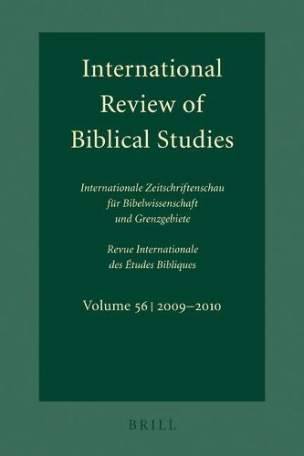 Cover image for International Review of Biblical Studies, Volume 56 (2009-2010)