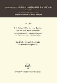 Cover image for Spharische Viergelenkgetriebe ALS Proportionalgetriebe