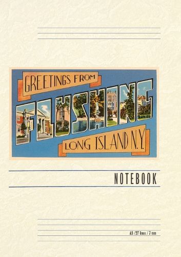 Cover image for Vintage Lined Notebook Greetings from Flushing, Long Island, New York