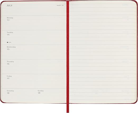 Scarlet Hardback Pocket Weekly Notebook 2026 Moleskine Diary