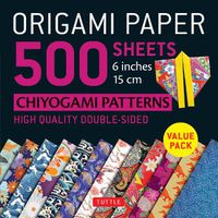 Cover image for Origami Paper 500 Sheets Japanese Chiyogami Designs 6  15cm: Tuttle Origami Paper: High-Quality Origami Sheets Printed with 12 Different Designs: Instructions for 8 Projects Included