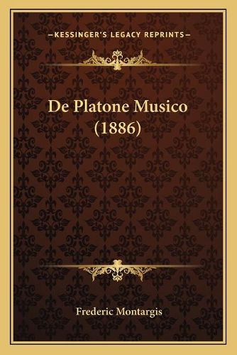 Cover image for de Platone Musico (1886)