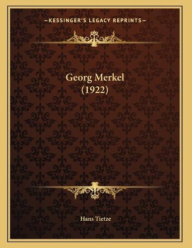 Cover image for Georg Merkel (1922)