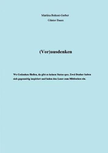 Cover image for (Vor) ausdenken