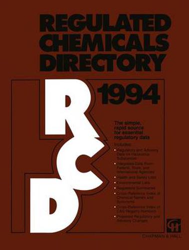 Cover image for Regulated Chemicals Directory 1994