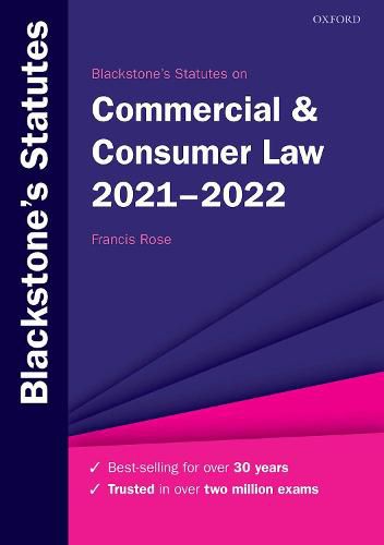 Cover image for Blackstone's Statutes on Commercial & Consumer Law 2021-2022