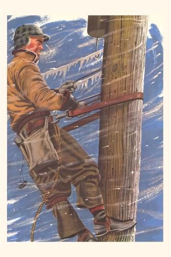 Cover image for Vintage Journal Lineman with Icy Wires