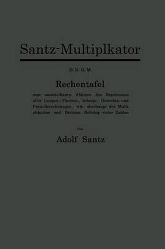 Cover image for Santz-Multiplikator D.R.G.M.