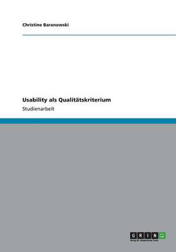 Cover image for Usability als Qualitatskriterium