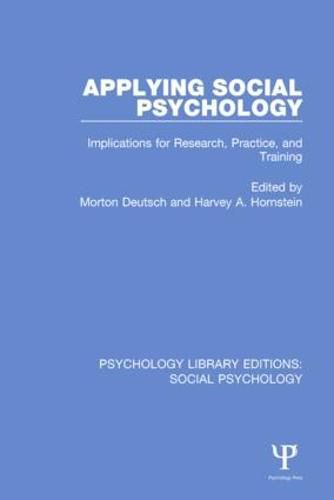 Cover image for Applying Social Psychology: Implications for Research, Practice, and Training