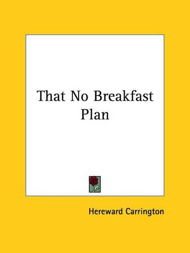 Cover image for That No Breakfast Plan