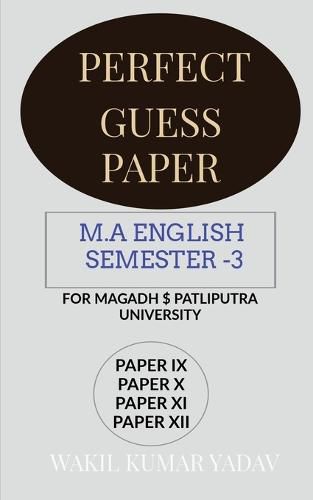 Cover image for Perfect Guess Paper M.a English Semester -3