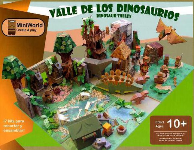 Cover image for Valle de Los Dinosaurios - Dinosaur Valley: Mini World Create & Play: Assemble Your Own Mini World of Dinosaur Valley, Then Enjoy Many Hours of Play with Your Creation: Bilingual