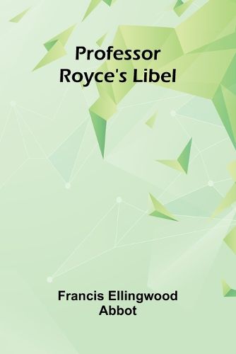 Cover image for Professor Royce's Libel