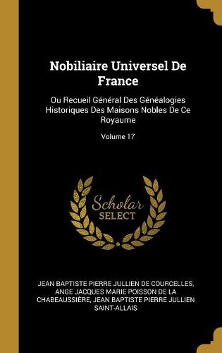 Cover image for Nobiliaire Universel De France