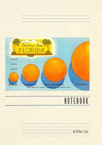 Cover image for Vintage Lined Notebook Greetings from Florida, Orange Sizing