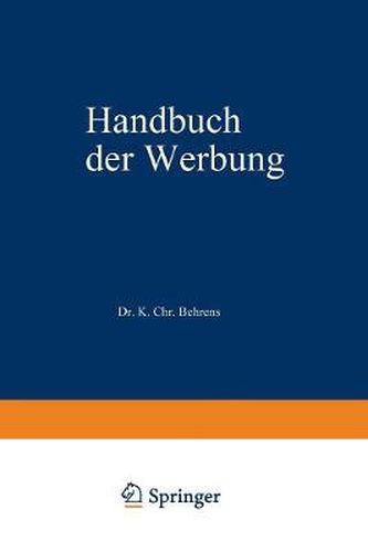 Cover image for Handbuch Der Werbung