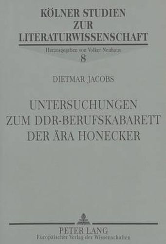 Cover image for Untersuchungen Zum Ddr-Berufskabarett Der Aera Honecker