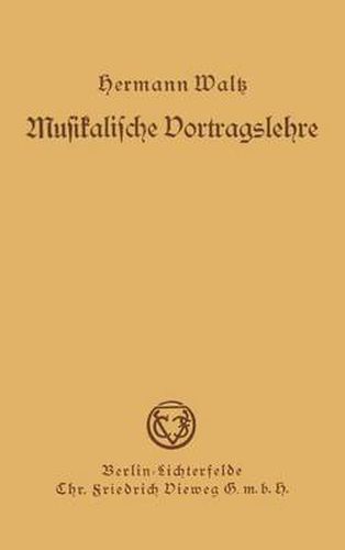 Cover image for Musikalische Vortragslehre