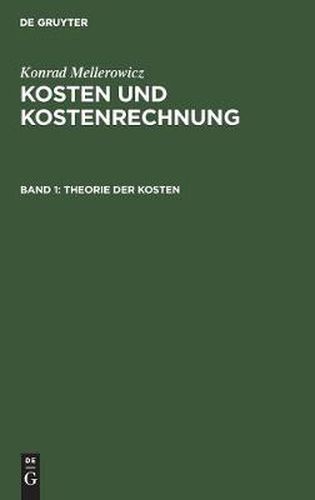 Cover image for Theorie der Kosten