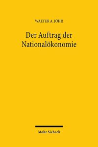 Cover image for Der Auftrag der Nationaloekonomie: Ausgewahlte Schriften