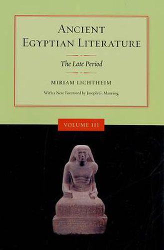 Cover image for Ancient Egyptian Literature, Volume III: The Late Period