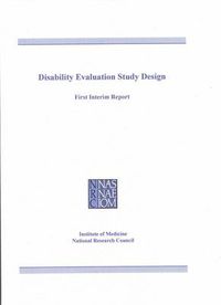 Cover image for Disability Evaluation Study Design: First Interim Report