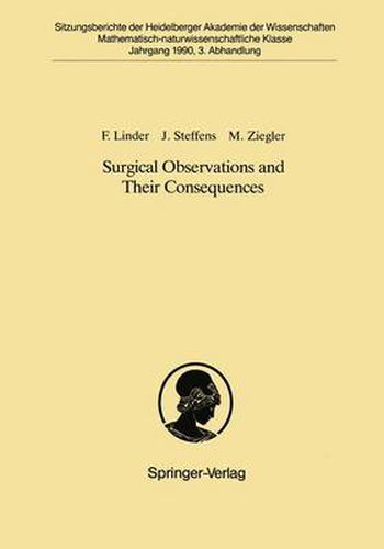 Cover image for Surgical Observations and Their Consequences: Vorgelegt in der Sitzung vom 18. November 1989