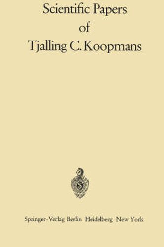 Scientific Papers of Tjalling C. Koopmans