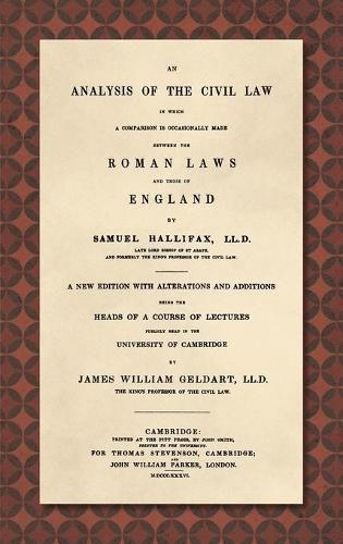 An Analysis of the Civil Law [1836]