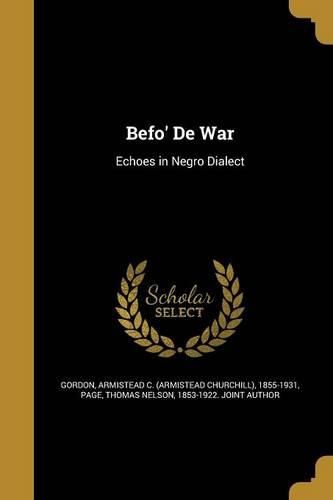 Cover image for Befo' De War