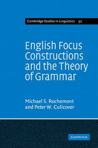 Cover image for English Focus Constructions and the Theory of Grammar