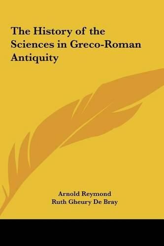 Cover image for The History of the Sciences in Greco-Roman Antiquity