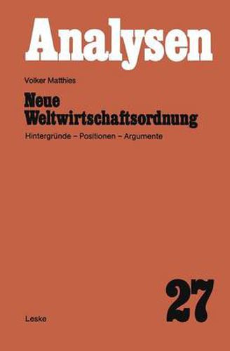Cover image for Neue Weltwirtschaftsordnung