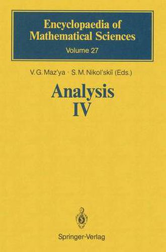 Cover image for Analysis IV: Linear and Boundary Integral Equations