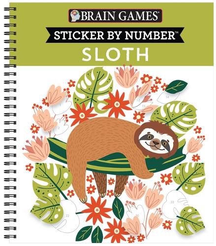 Cover image for Brain Games - Sticker by Number: Sloth