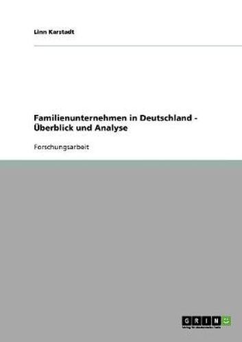 Cover image for Familienunternehmen in Deutschland - UEberblick und Analyse