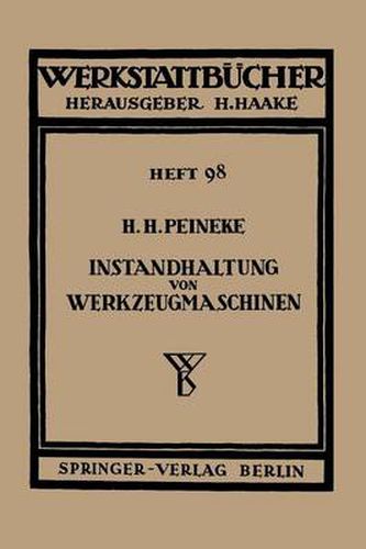 Cover image for Instandhaltung von Werkzeugmaschinen