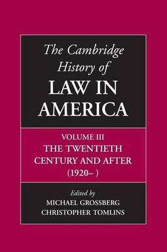 Cover image for The Cambridge History of Law in America