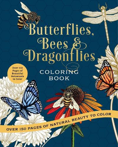 Cover image for Butterflies, Bees & Dragonflies Coloring Book