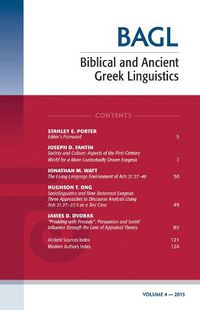Cover image for Biblical and Ancient Greek Linguistics, Volume 4