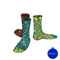 Cover image for RISING Tin & Ed Socks - Teal with Spots - Adult