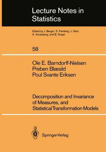 Cover image for Decomposition and Invariance of Measures, and Statistical Transformation Models