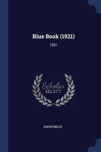 Cover image for Blue Book (1921): 1921