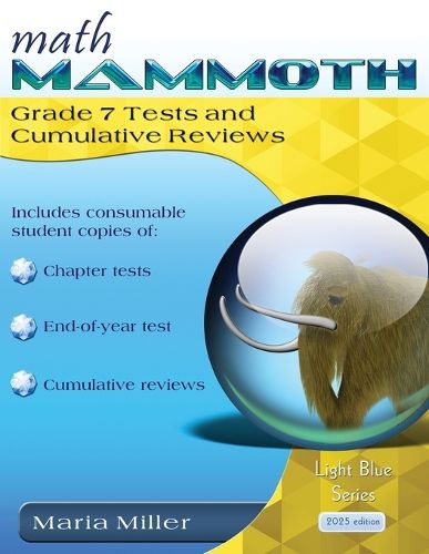 Cover image for Math Mammoth Grade 7 Tests and Cumulative Reviews
