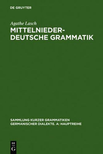 Cover image for Mittelniederdeutsche Grammatik