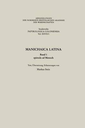 Cover image for Manichaica Latina: epistula ad Menoch