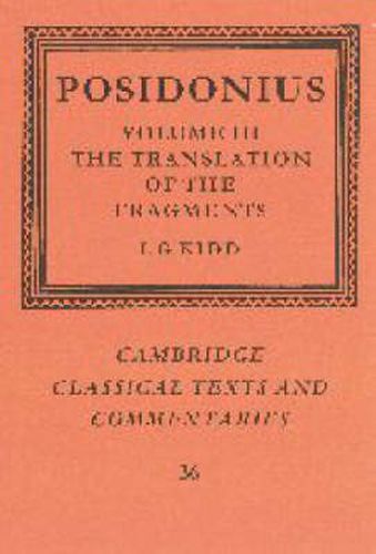 Cover image for Posidonius: Volume 3, The Translation of the Fragments