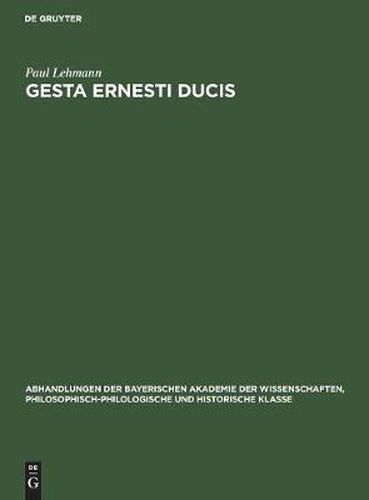 Cover image for Gesta Ernesti Ducis
